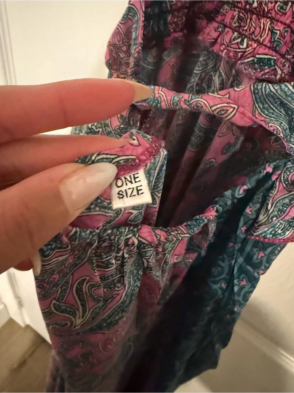 Karma Highway Pink Paisley Silk Blend Boho Halter Maxi Dress One Size Tassel Tie